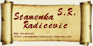 Stamenka Radičević vizit kartica